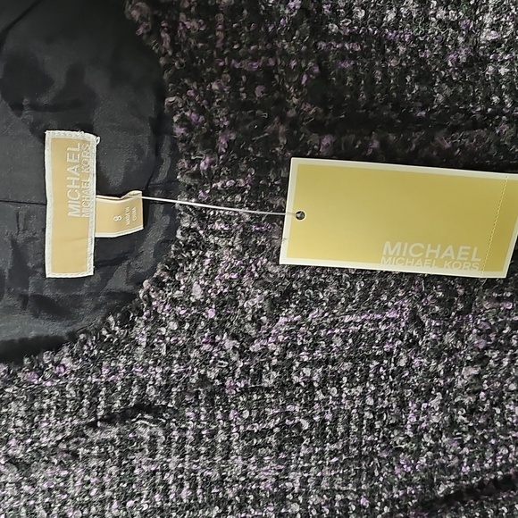 MICHAEL Michael Kors Tweed Jacket - Black Purple Snap Button Size 8‎ NWT - Picture 3 of 7